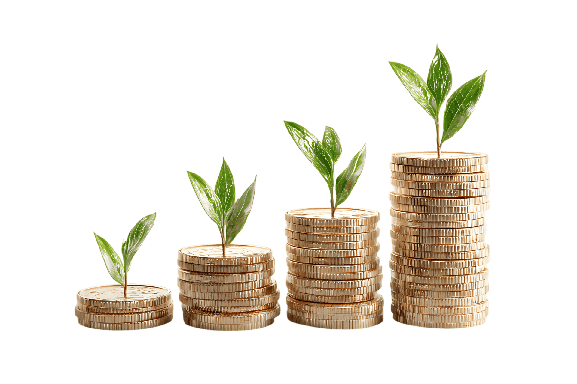 Growing money:  Financial success visualized.