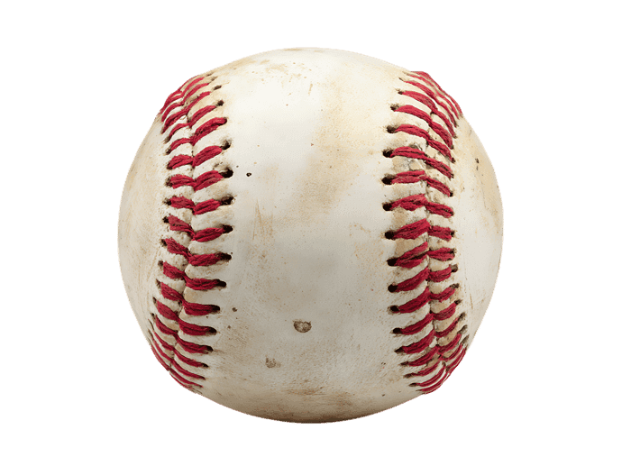 Well-worn baseball, ready for action!