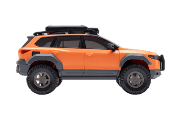 Orange suv with roof rack