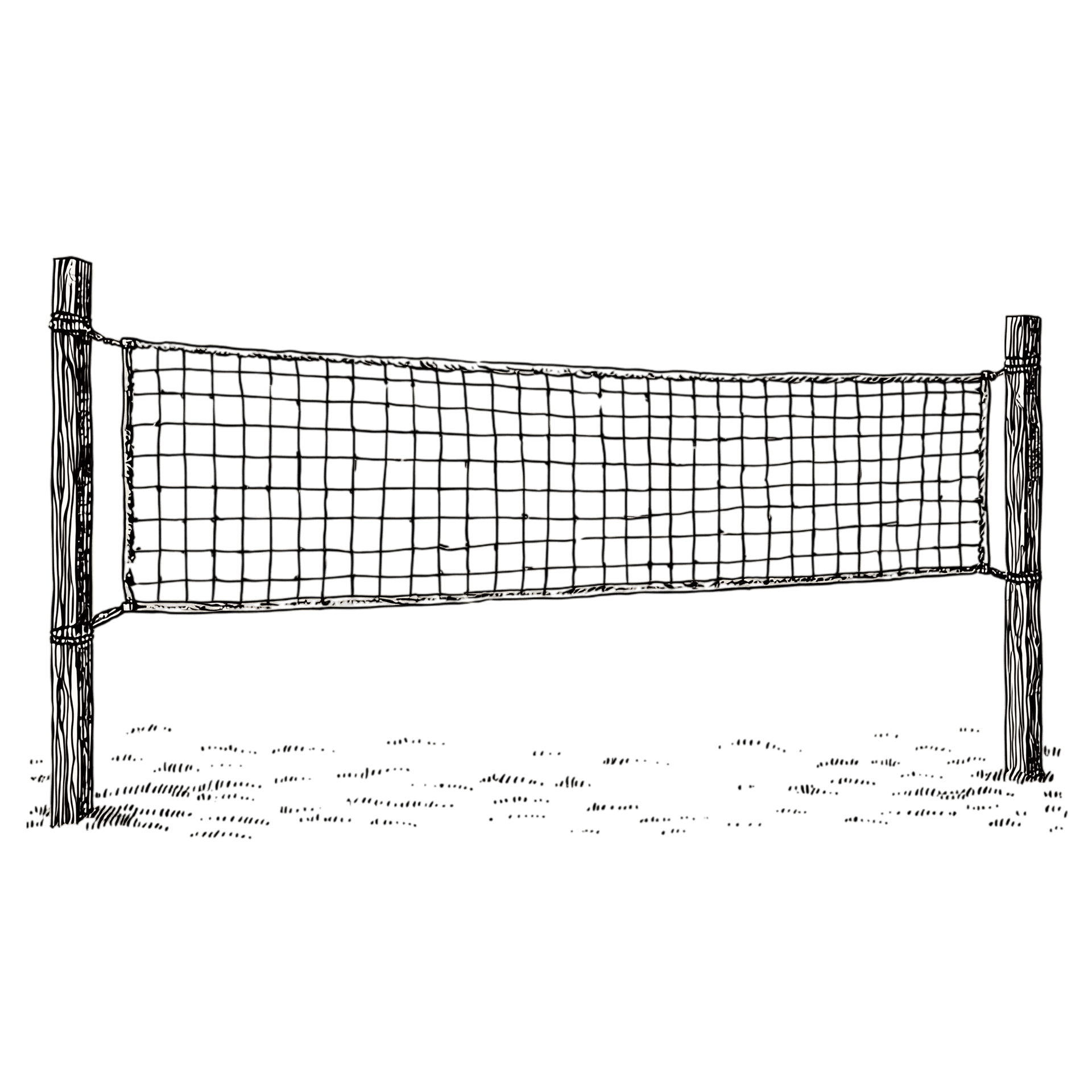 Black volleyball net isolated