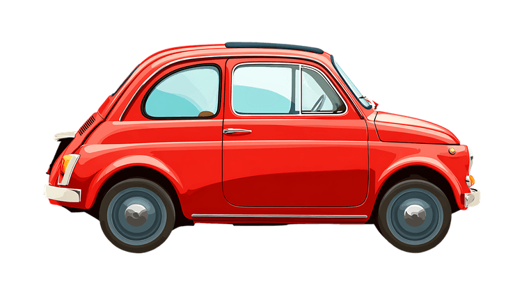 Red vintage italian compact car