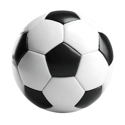 Classic black and white soccer ball.