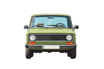 Green retro car illustration
