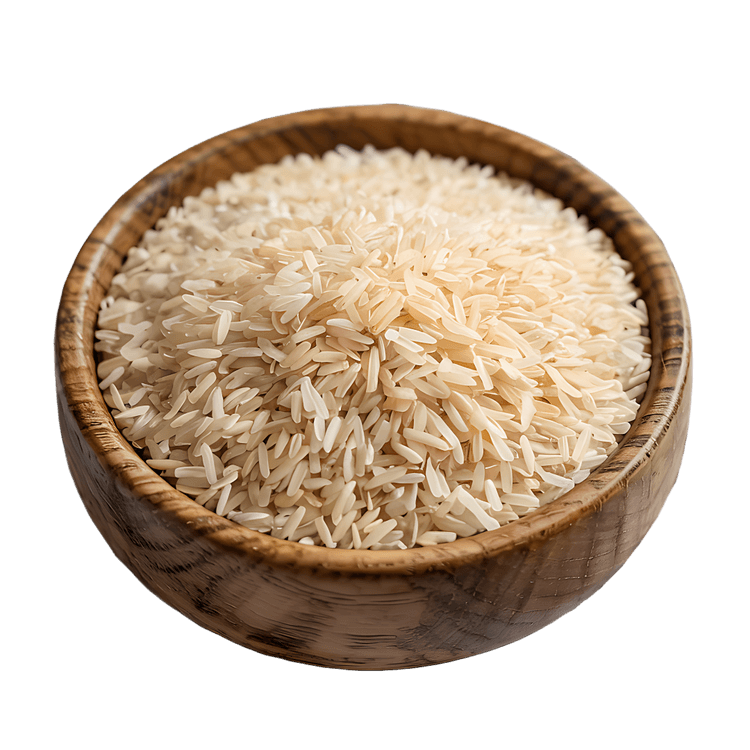 Bowl of uncooked basmati rice