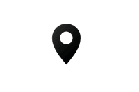 Dark location pin icon on black background