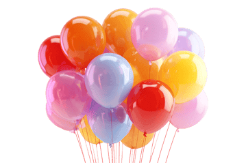 A bunch of colorful balloons