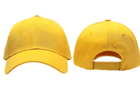 Yellow baseball cap, front and back views. Ready for your design.