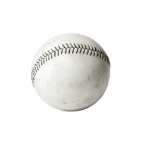 Close up of a white baseball.