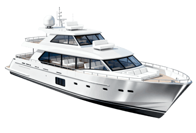 Luxury yacht on the water for travel and vacation concepts