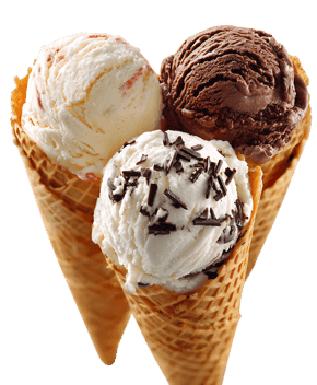 Triple scoop ice cream cones!
