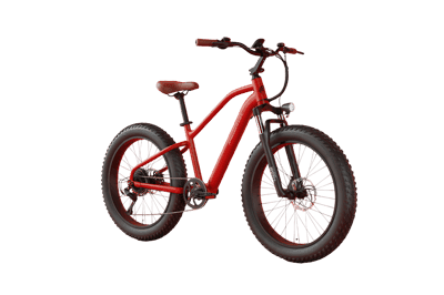 Red electric bike with fat tires