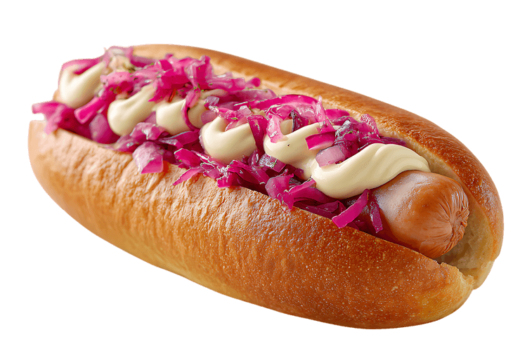 Savory Hot Dog with Red Cabbage