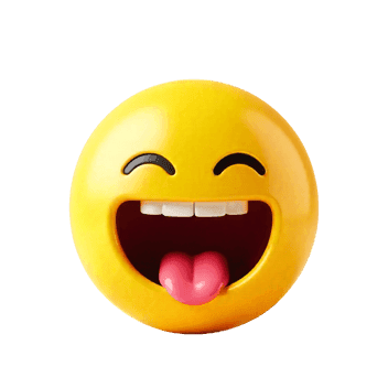 Happy yellow emoji with tongue sticking out