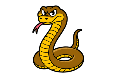 Cartoon snake illustration with tongue out