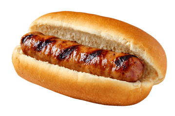 Grilled sausage in a bun