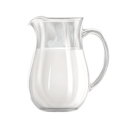 Glass pitcher of fresh milk.