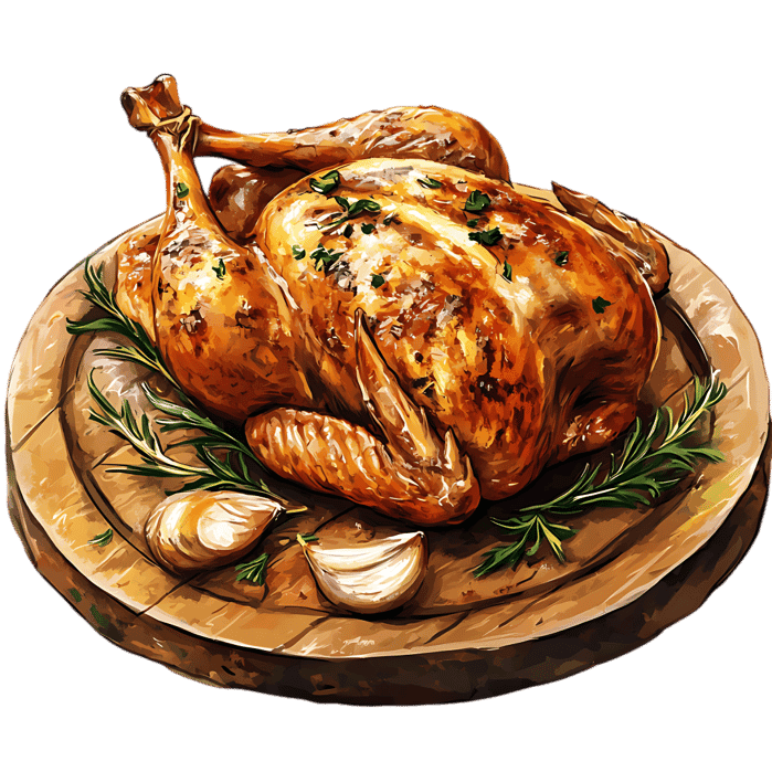 Roasted chicken with rosemary and garlic