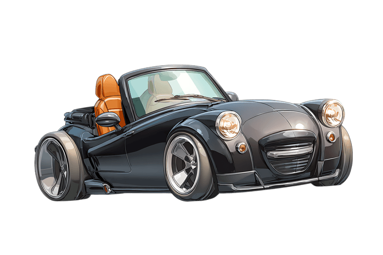 Black convertible car illustration