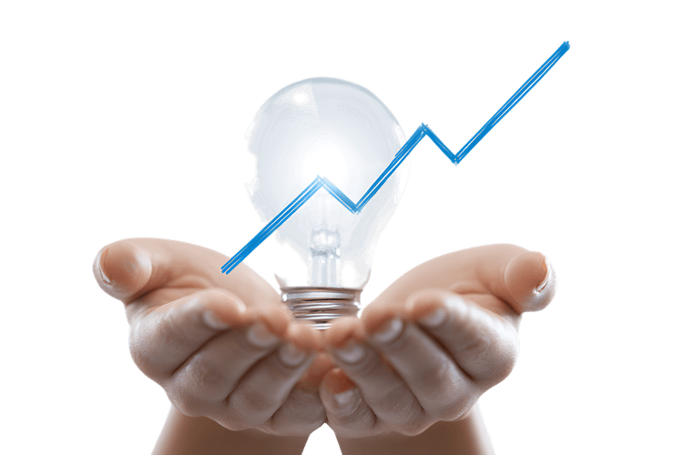 Bright idea, growth, and success concept