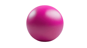 Close up of a pink fitness ball isolated on black. Ideal for yoga, pilates, or physical therapy.