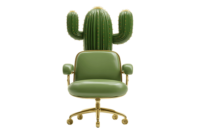 Unique green cactus shaped office chair