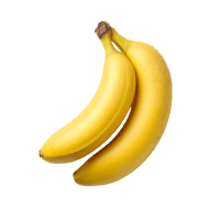 Two ripe yellow bananas isolated on black background