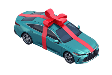 Car with ribbon