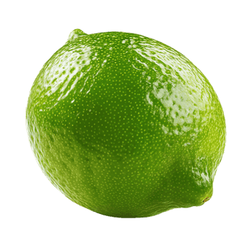 Fresh green lime isolated on black background