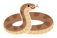 Cartoon snake with tongue out, cute reptile illustration
