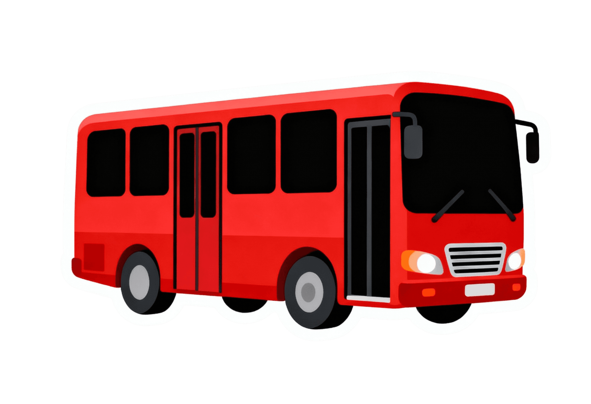 Illustration of a red bus for transportation concepts