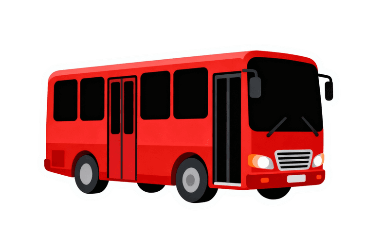 Illustration of a red bus for transportation concepts