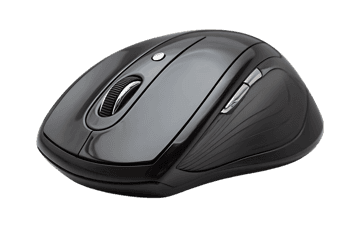 Ergonomic wireless computer mouse, black.
