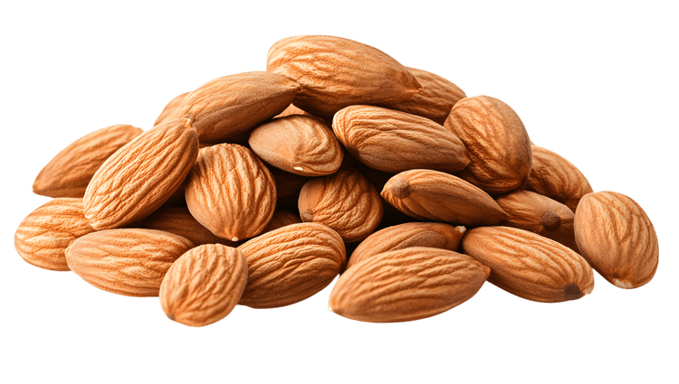 Pile of almonds, healthy snack, nutritious food png