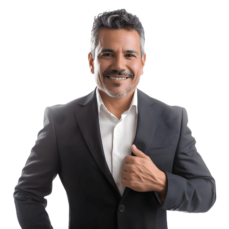 Smiling mature businessman in suit confident portrait