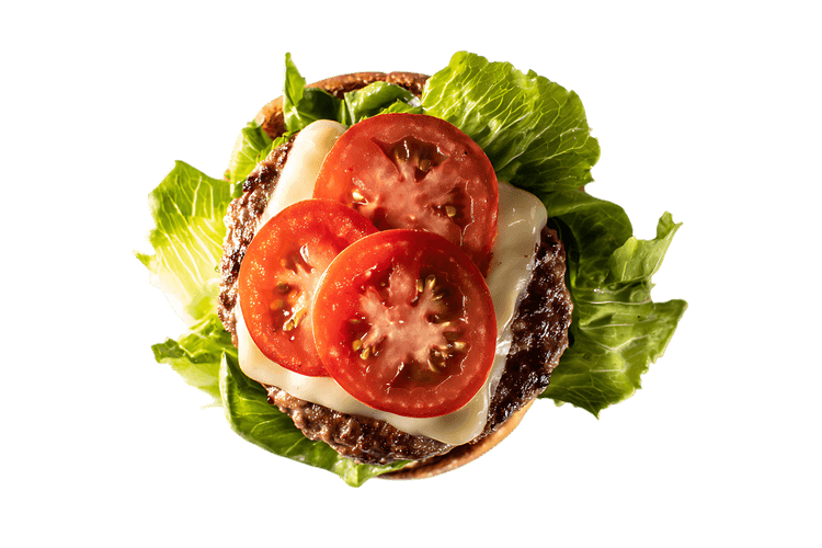Delicious cheeseburger with lettuce and tomato.