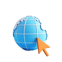 3d globe with cursor, internet, technology, and global business