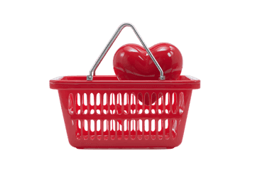 Shopping cart with a heart.  Concept of love, consumerism, Valentine's Day.