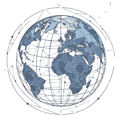 Global network connection, digital world concept