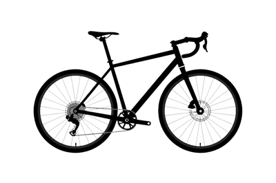 Black gravel bicycle illustration