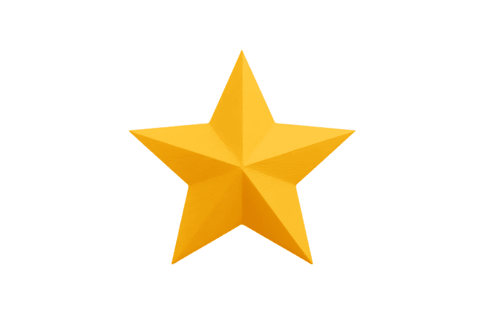 Golden star icon, symbol of success, achievement, and excellence.