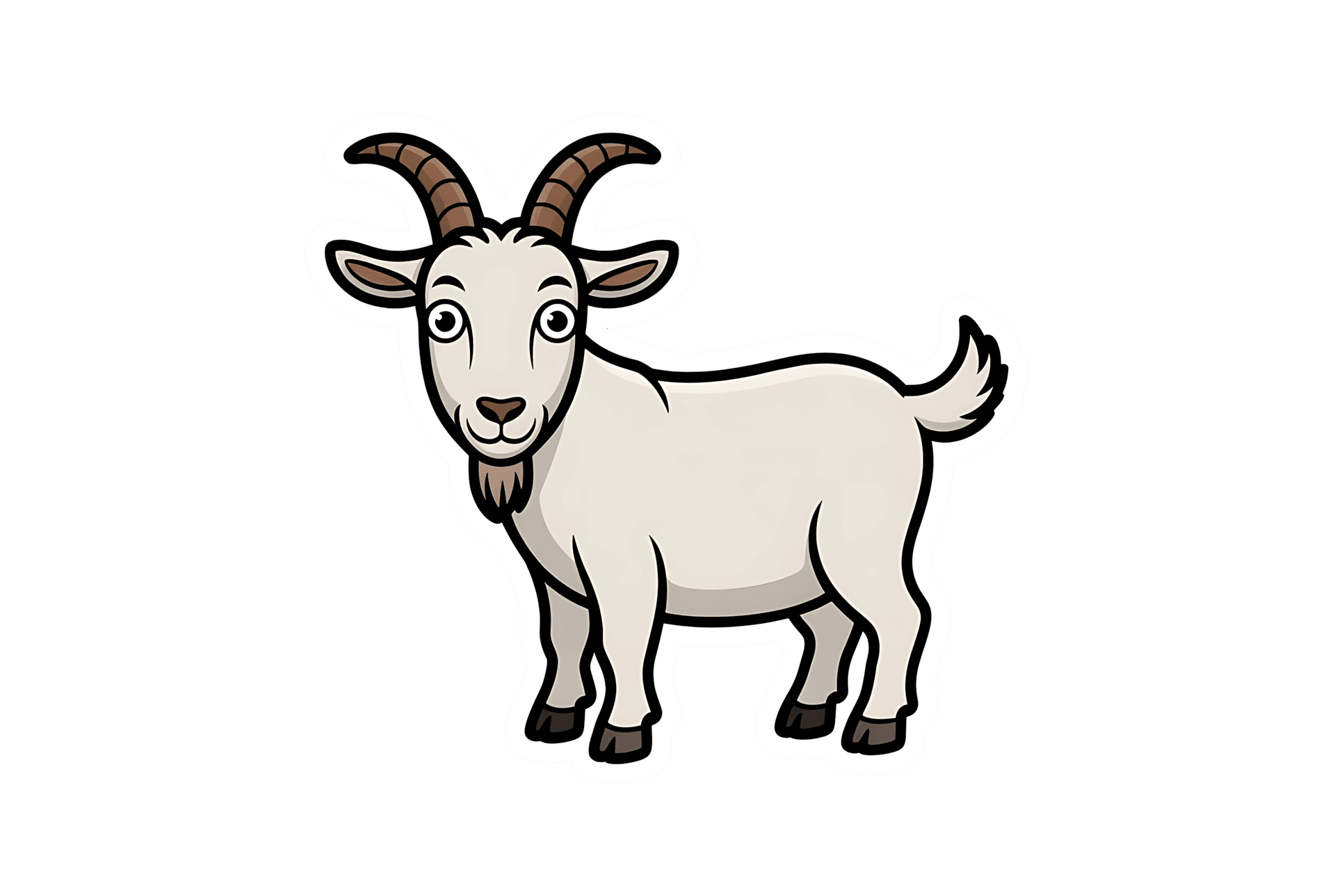 Cartoon goat with horns and beard vector illustration