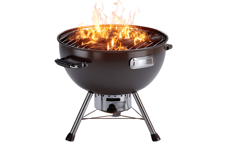 Delicious steaks grilling on a charcoal grill.