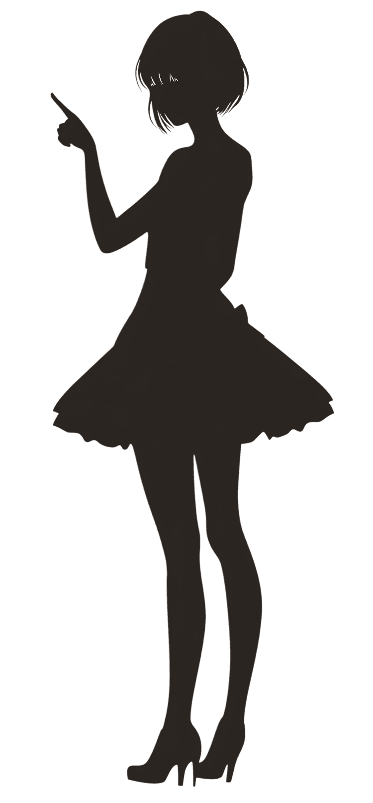 Silhouette of a girl pointing