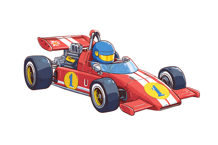 Cartoon style race car
