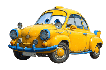 Cartoon yellow car illustration