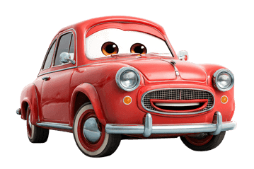 Animated red vintage car