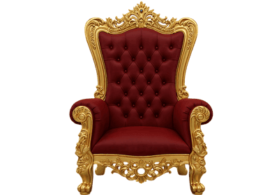 Ornate gold and red throne chair
