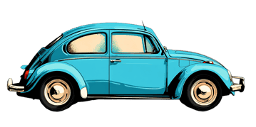 Vintage beetle car illustration
