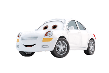 Cartoon car with face