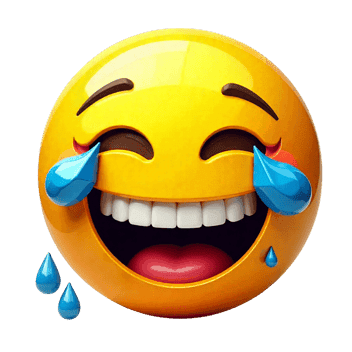 Laughing emoji face with tears of joy and big smile